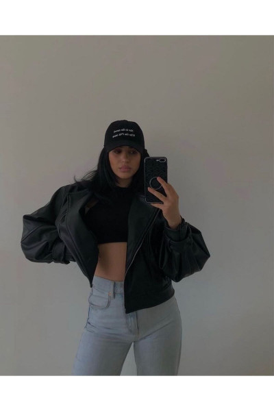 Oversize Mango Model Bomber Deri Ceket