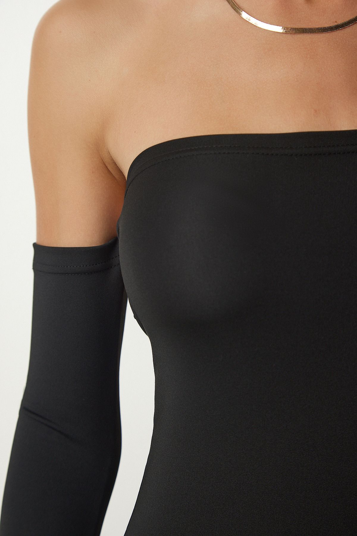 Kadın Siyah Straplez Vücudu Saran Örme Elbise PG00090 Kadın Siyah Straplez Vücudu Saran Örme Elbise PG00090