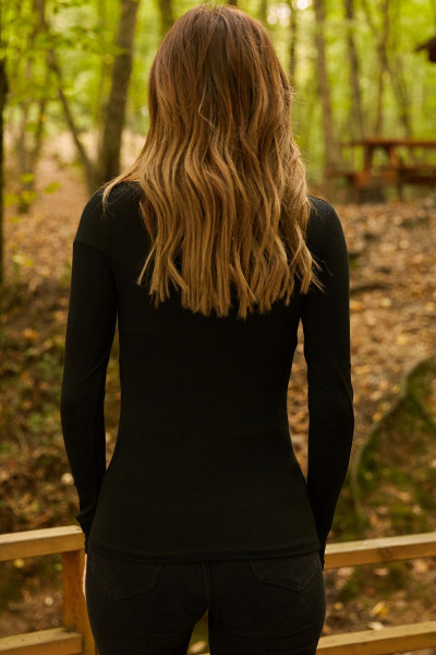 Tül Detaylı Bluz 9KXK2-41655-02 Tül Detaylı Bluz 9KXK2-41655-02