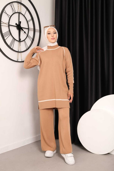 Şeritli Yarı Balıkcıyaka Triko Takım Şeritli Yarı Balıkcıyaka Triko Takım