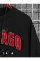 Siyah Unisex Chicago America Baskılı Oversize Sweatshirt Siyah Unisex Chicago America Baskılı Oversize Sweatshirt