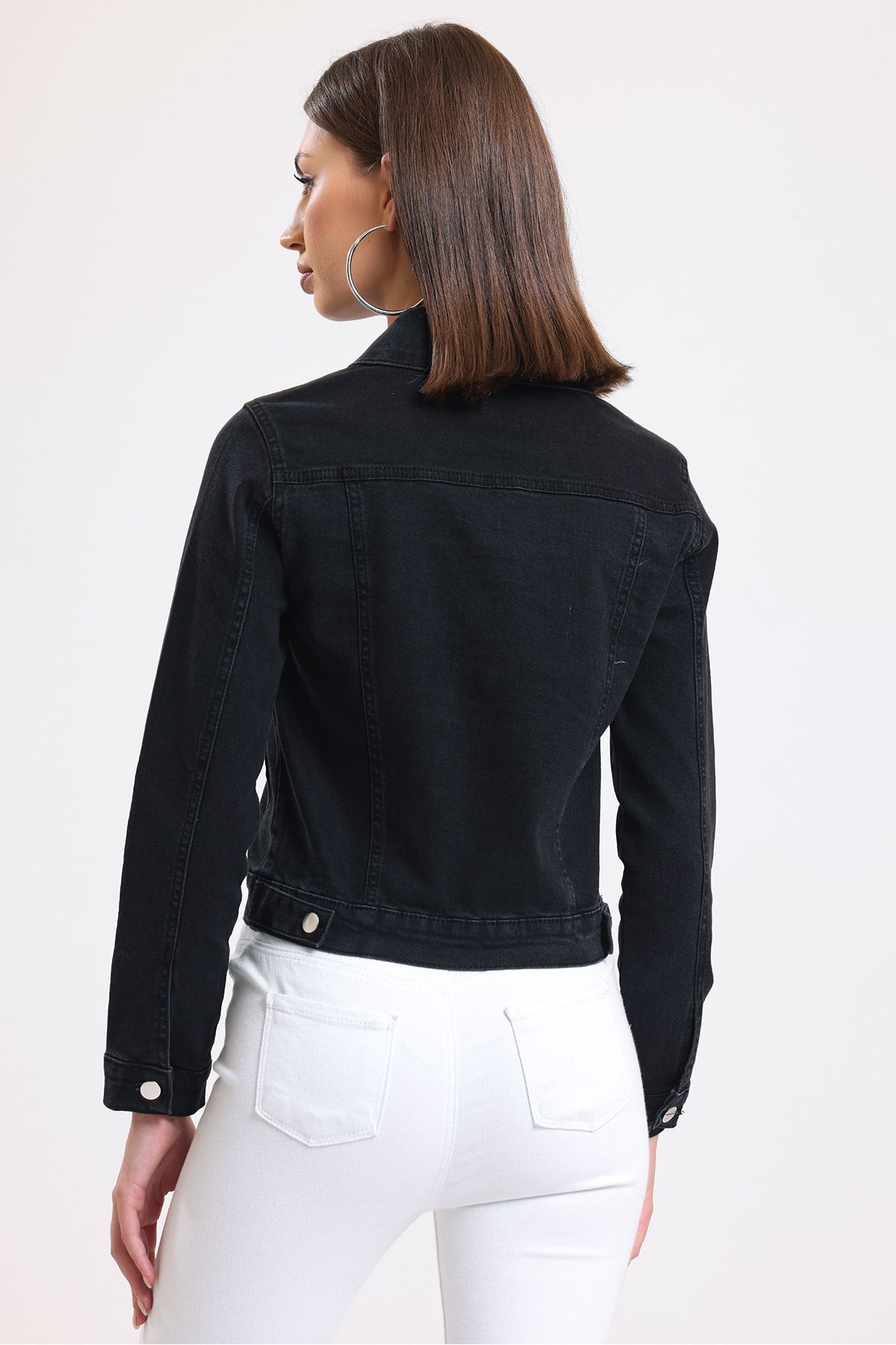 Siyah Basic Denim Ceket Jeans DK001 Siyah Basic Denim Ceket Jeans DK001