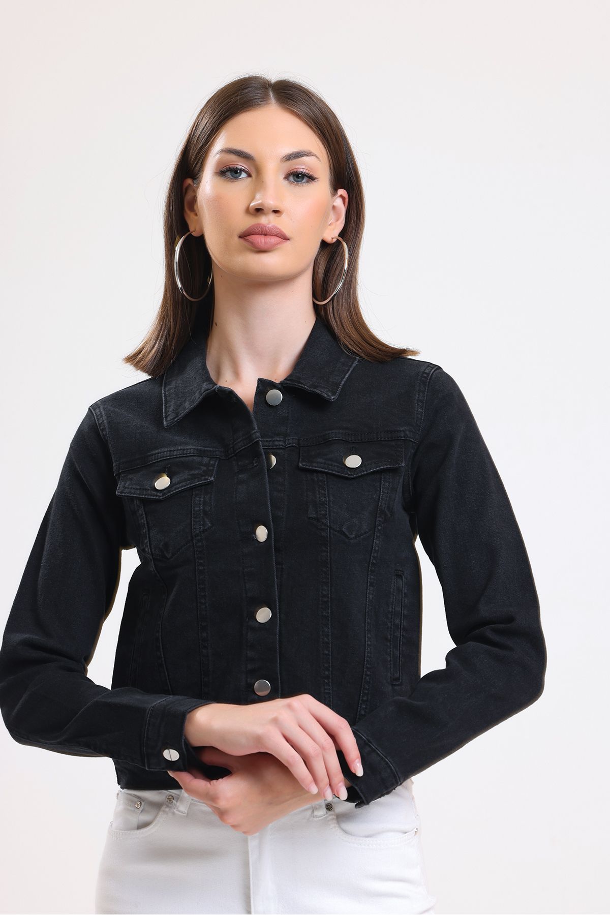 Siyah Basic Denim Ceket Jeans DK001 Siyah Basic Denim Ceket Jeans DK001