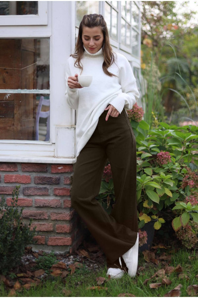 Kahverengi Yüksek Bel Boyfriend Wide Leg Jean Salaş Bol Paça Kot Pantolon Kahverengi Yüksek Bel Boyfriend Wide Leg Jean Salaş Bol Paça Kot Pantolon