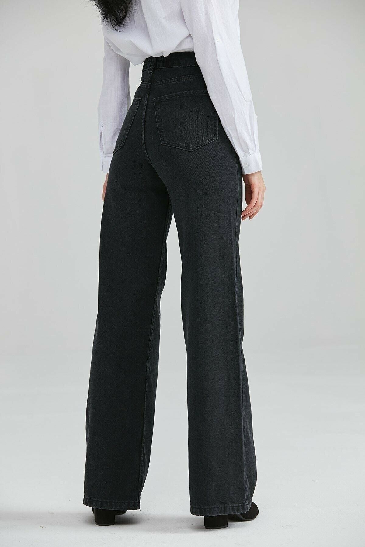 Milano Extra Yüksek A.c.a.i.p S.o.l.m.a.z Siyah Salaş Jeans Palazzo Pantolon (1 beden büyük alınız) Milano Extra Yüksek A.c.a.i.p S.o.l.m.a.z Siyah Salaş Jeans Palazzo Pantolon (1 beden büyük alınız)