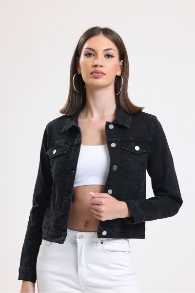 Siyah Basic Denim Ceket Jeans DK001