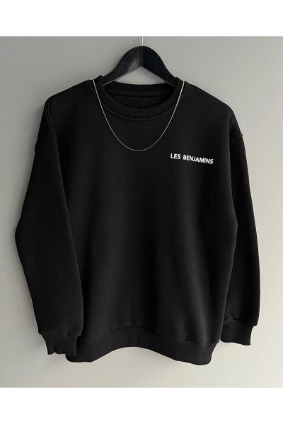 Yazılı Siyah Baskılı Sweatshirt Yazılı Siyah Baskılı Sweatshirt