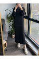 Oversize Bol Kesim Fermuar Yaka Fitilli Triko Tesettür Elbise Oversize Bol Kesim Fermuar Yaka Fitilli Triko Tesettür Elbise
