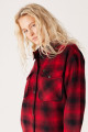 Oversize Fit Geniş Kesim Yün Karışımlı Cep Detaylı Kırmızı Gömlek Oversize Fit Geniş Kesim Yün Karışımlı Cep Detaylı Kırmızı Gömlek