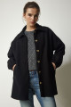 Kadın Siyah Düğmeli Cepli Oversize Gömlek Ceket DD01263 Kadın Siyah Düğmeli Cepli Oversize Gömlek Ceket DD01263