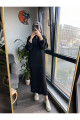 Oversize Bol Kesim Fermuar Yaka Fitilli Triko Tesettür Elbise Oversize Bol Kesim Fermuar Yaka Fitilli Triko Tesettür Elbise