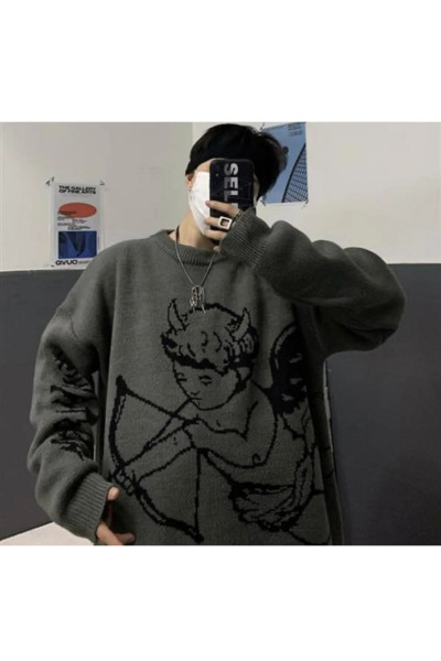 Unisex Eros Oversize Triko Kazak Unisex Eros Oversize Triko Kazak