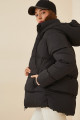 Kadın Siyah Kapüşonlu Oversize Şişme Mont Kadın Siyah Kapüşonlu Oversize Şişme Mont