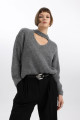 Relax Fit Choker Yaka Selanik Kumaş Kazak B3827ax23wn Relax Fit Choker Yaka Selanik Kumaş Kazak B3827ax23wn