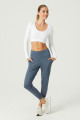 x Melodi Beyaz Pamuklu Fitilli Uzun Kollu Crop Spor Bluz Long Sleeve x Melodi Beyaz Pamuklu Fitilli Uzun Kollu Crop Spor Bluz Long Sleeve