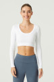 x Melodi Beyaz Pamuklu Fitilli Uzun Kollu Crop Spor Bluz Long Sleeve x Melodi Beyaz Pamuklu Fitilli Uzun Kollu Crop Spor Bluz Long Sleeve