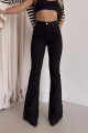 Kadın Siyah Süper Yüksek Bel Likralı Flare Ispanyol Kot Pantalon Jeans Kadın Siyah Süper Yüksek Bel Likralı Flare Ispanyol Kot Pantalon Jeans