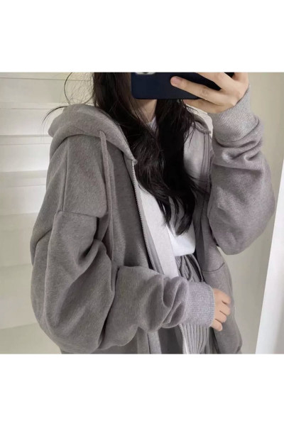 Özel Tasarım Kapüşonlu Tam Fermuarlı Kalın Kışlık Süper Oversize Kadın Ceket-sweats Özel Tasarım Kapüşonlu Tam Fermuarlı Kalın Kışlık Süper Oversize Kadın Ceket-sweats