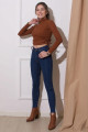 Natalia Lacivert Yüksek Bel Comfort Skinny Dar Paça Jeans Natalia Lacivert Yüksek Bel Comfort Skinny Dar Paça Jeans
