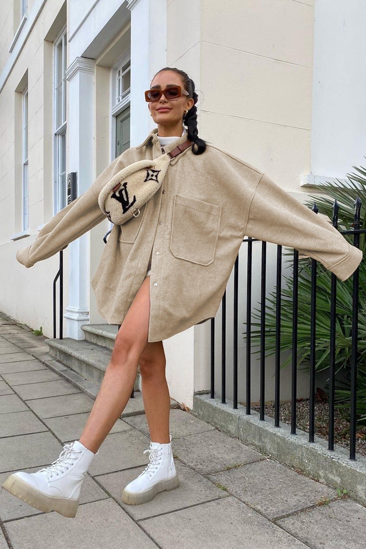 Mad Girls Bej Over Size Gömlek Ceket Mg1281 Mad Girls Bej Over Size Gömlek Ceket Mg1281