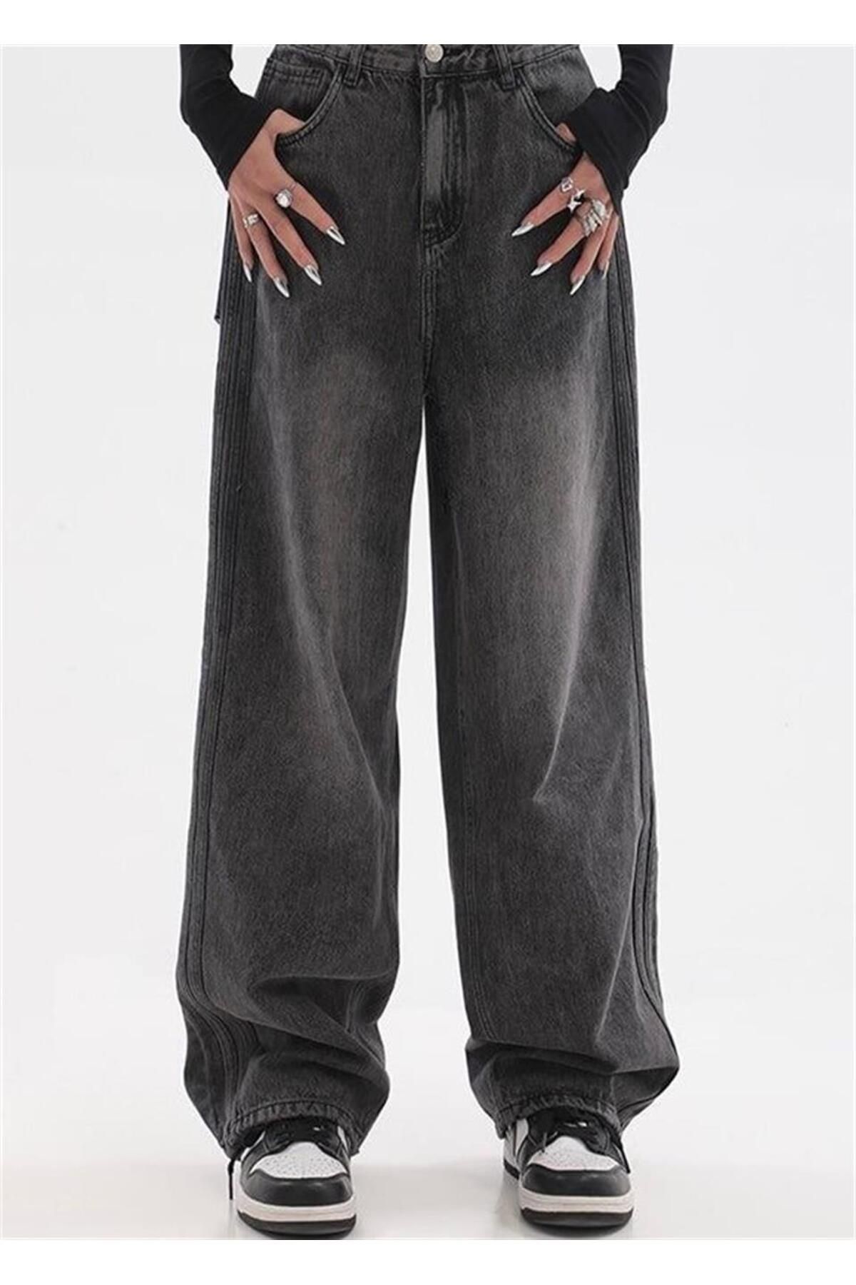 Siyah Yıkamalı Baggy Jean Siyah Yıkamalı Baggy Jean