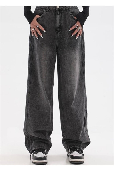 Siyah Yıkamalı Baggy Jean Siyah Yıkamalı Baggy Jean