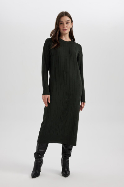 Regular Fit Bisiklet Yaka Basic Düz Uzun Kollu Krep Midi Triko Elbise A9806ax23wn Regular Fit Bisiklet Yaka Basic Düz Uzun Kollu Krep Midi Triko Elbise A9806ax23wn