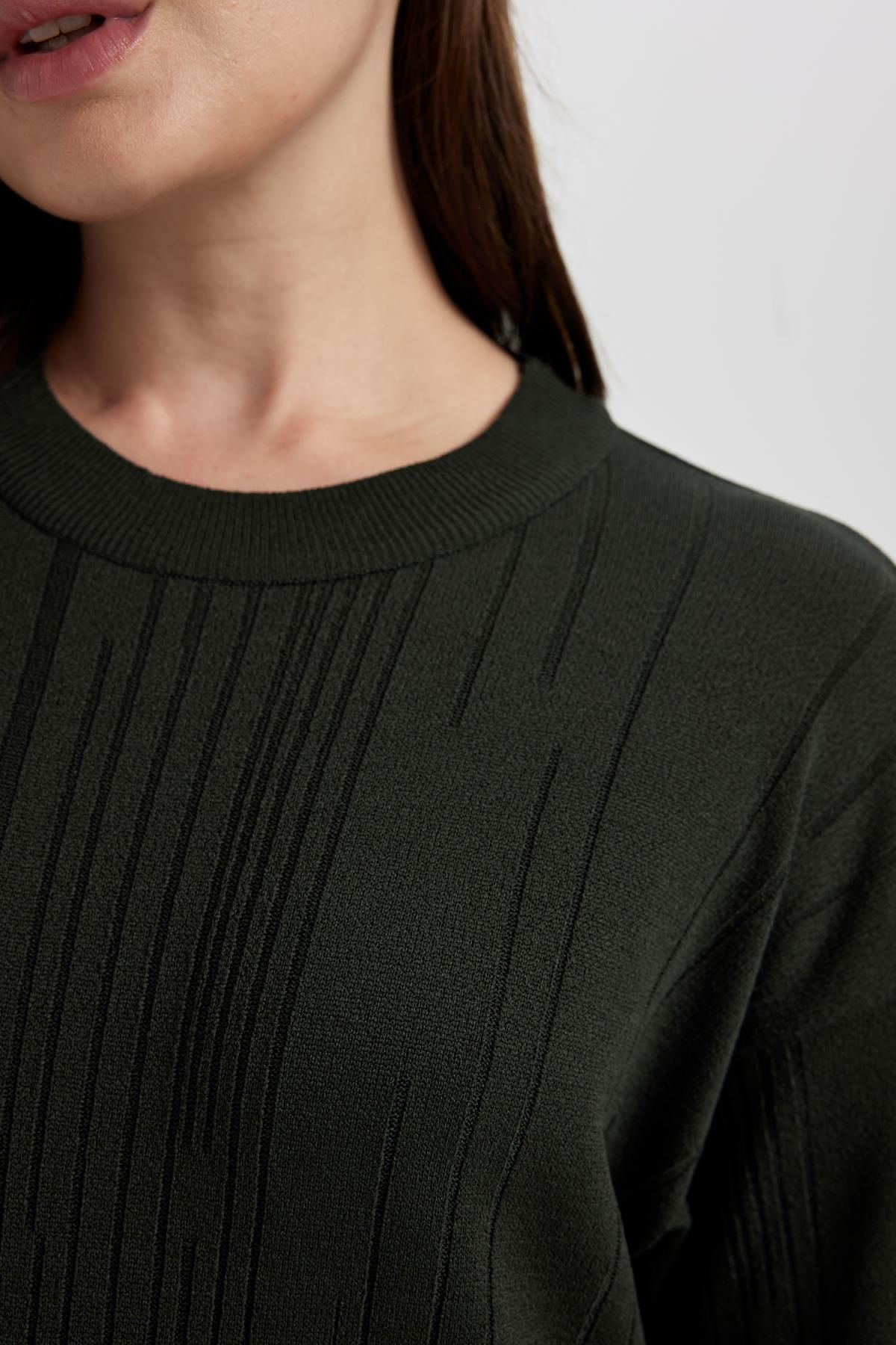 Regular Fit Bisiklet Yaka Basic Düz Uzun Kollu Krep Midi Triko Elbise A9806ax23wn Regular Fit Bisiklet Yaka Basic Düz Uzun Kollu Krep Midi Triko Elbise A9806ax23wn