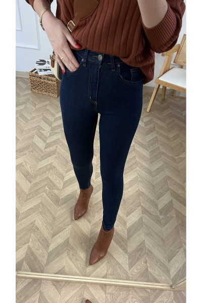 Lidie Lacivert Kadın Power Likra Skinny Jean Dar Paça Kot Pantolon Lidie Lacivert Kadın Power Likra Skinny Jean Dar Paça Kot Pantolon