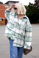 Su Yeşili Oversize Kadın Oduncu Gömlek Mg1589