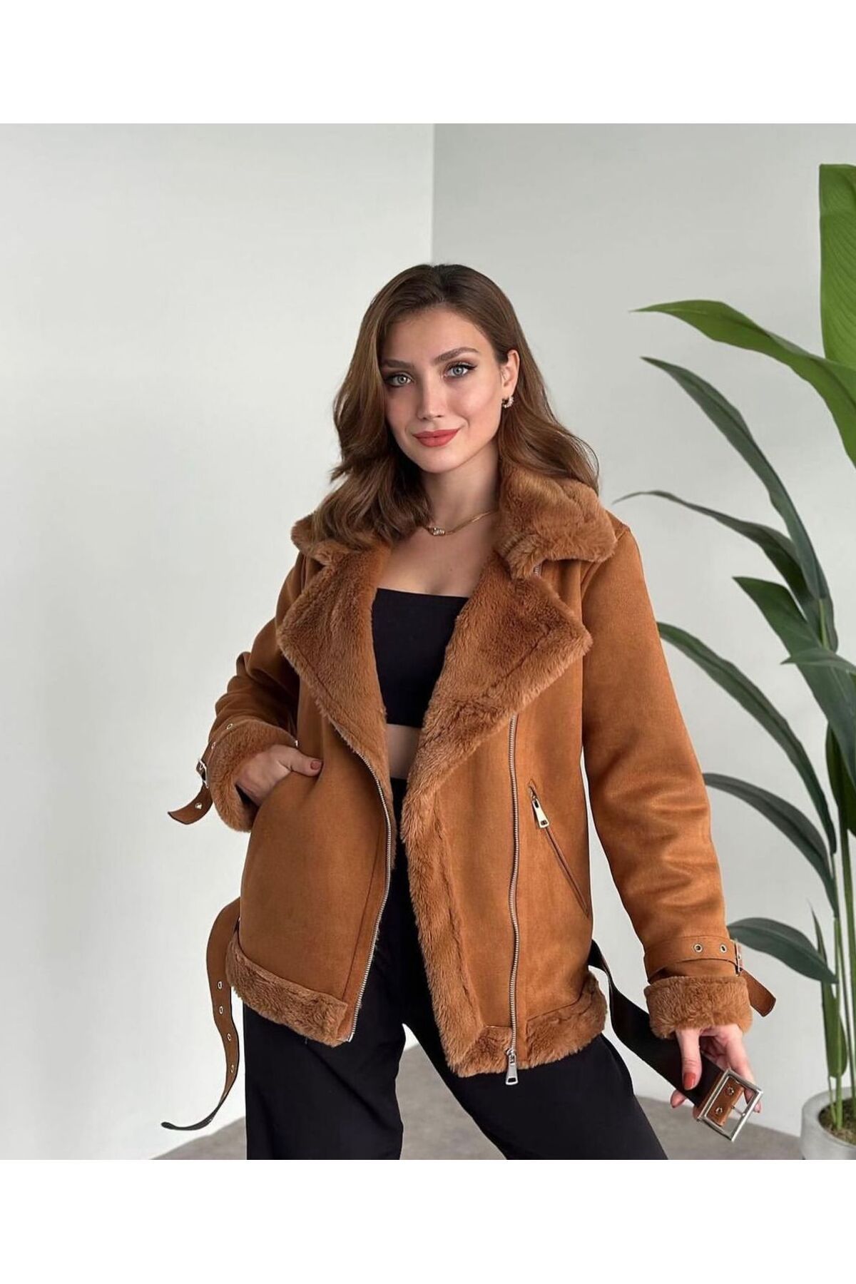SÜET İÇİ KÜRKLÜ MONT/CEKET / TABA RENK SÜET İÇİ KÜRKLÜ MONT/CEKET / TABA RENK