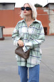 Su Yeşili Oversize Kadın Oduncu Gömlek Mg1589