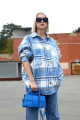 Mavi Oversize Kadın Oduncu Gömlek Mg1589 Mavi Oversize Kadın Oduncu Gömlek Mg1589