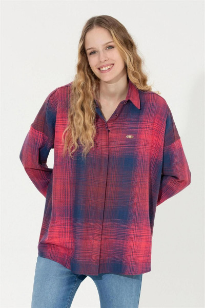 Kadın Vişne Uzun Kollu Gömlek ELİFSU BUTİKHOME Kadın Vişne Uzun Kollu Gömlek ELİFSU BUTİKHOME