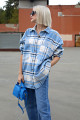 Mavi Oversize Kadın Oduncu Gömlek Mg1589 Mavi Oversize Kadın Oduncu Gömlek Mg1589