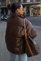 Kahverengi Oversize Basic Deri Mont Mg1387 Kahverengi Oversize Basic Deri Mont Mg1387