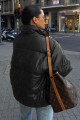 Siyah Oversize Basic Deri Mont Mg1387 Siyah Oversize Basic Deri Mont Mg1387