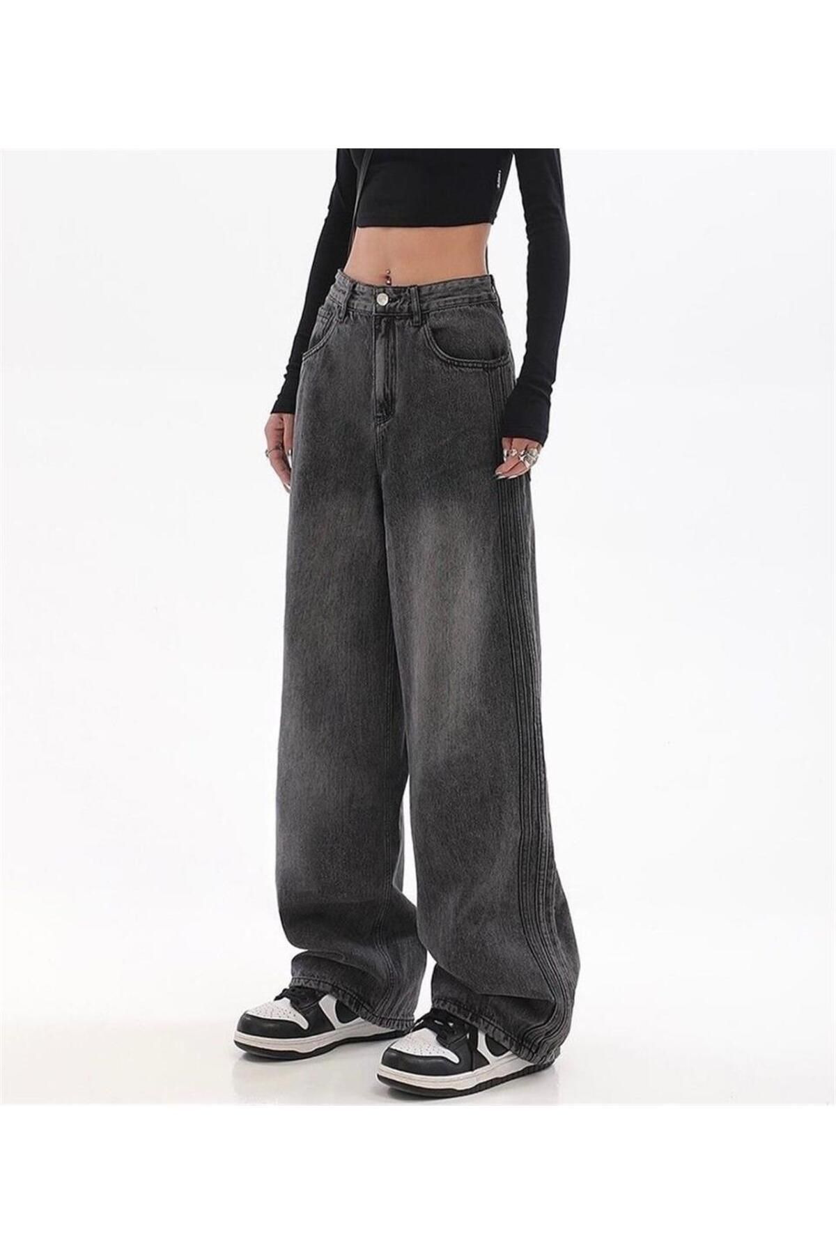 Siyah Yıkamalı Baggy Jean Siyah Yıkamalı Baggy Jean