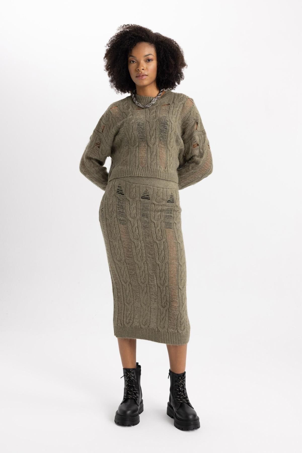 Slim Fit Triko Etek