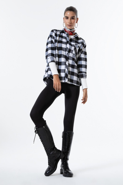 Regular Fit Kareli Uzun Kollu Gömlek V3003az22au