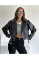 Yeni Sezon Oversize Siyah Biker Deri Ceket Yeni Sezon Oversize Siyah Biker Deri Ceket