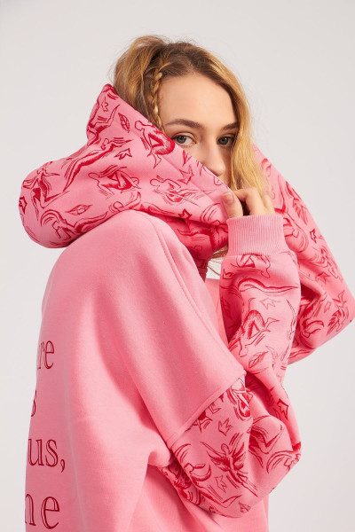 Pembe Kadın Melek Baskılı Oversize Kapüşonlu Kalın 3 Iplik Kumaş Kışlık Sweatshirt Hoodie Sweatshirt Pembe Kadın Melek Baskılı Oversize Kapüşonlu Kalın 3 Iplik Kumaş Kışlık Sweatshirt Hoodie Sweatshirt