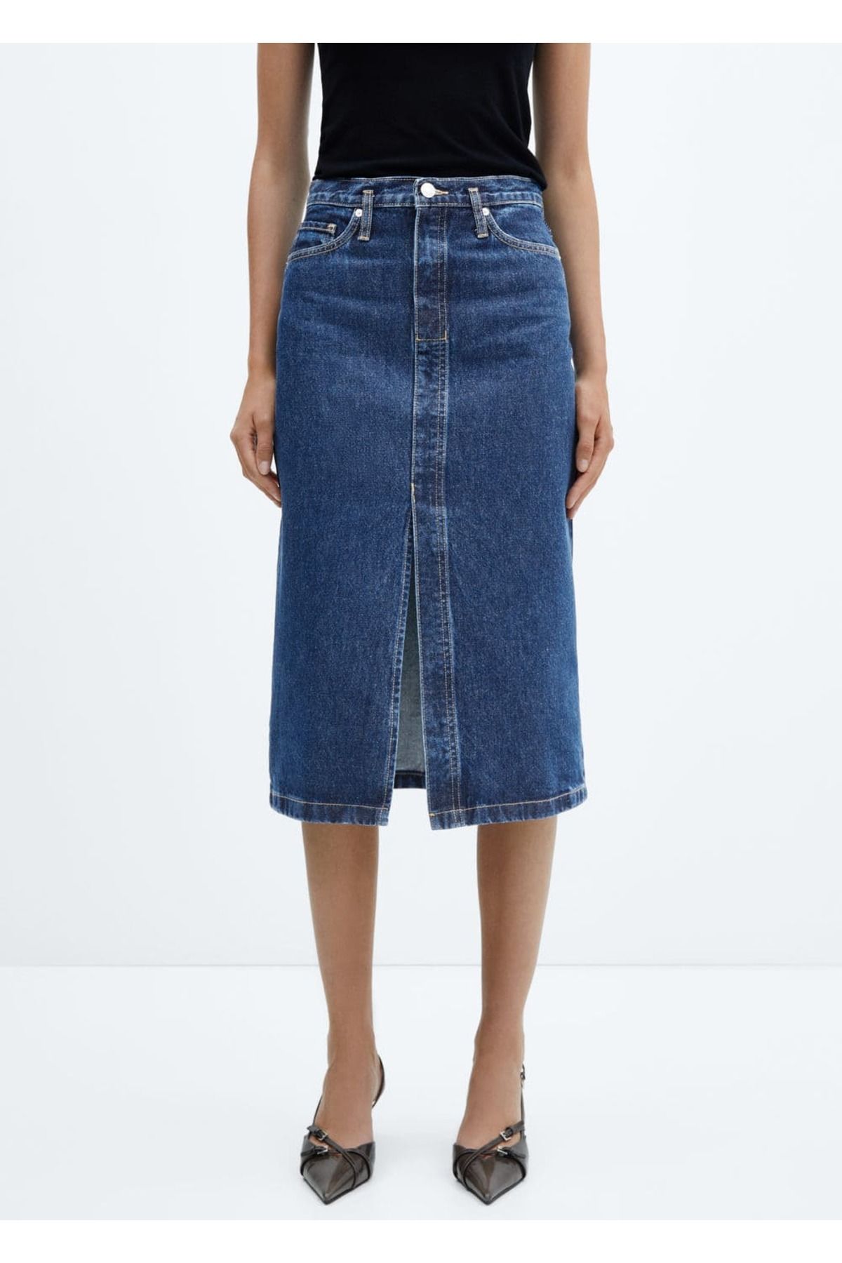 Midi denim etek Midi denim etek