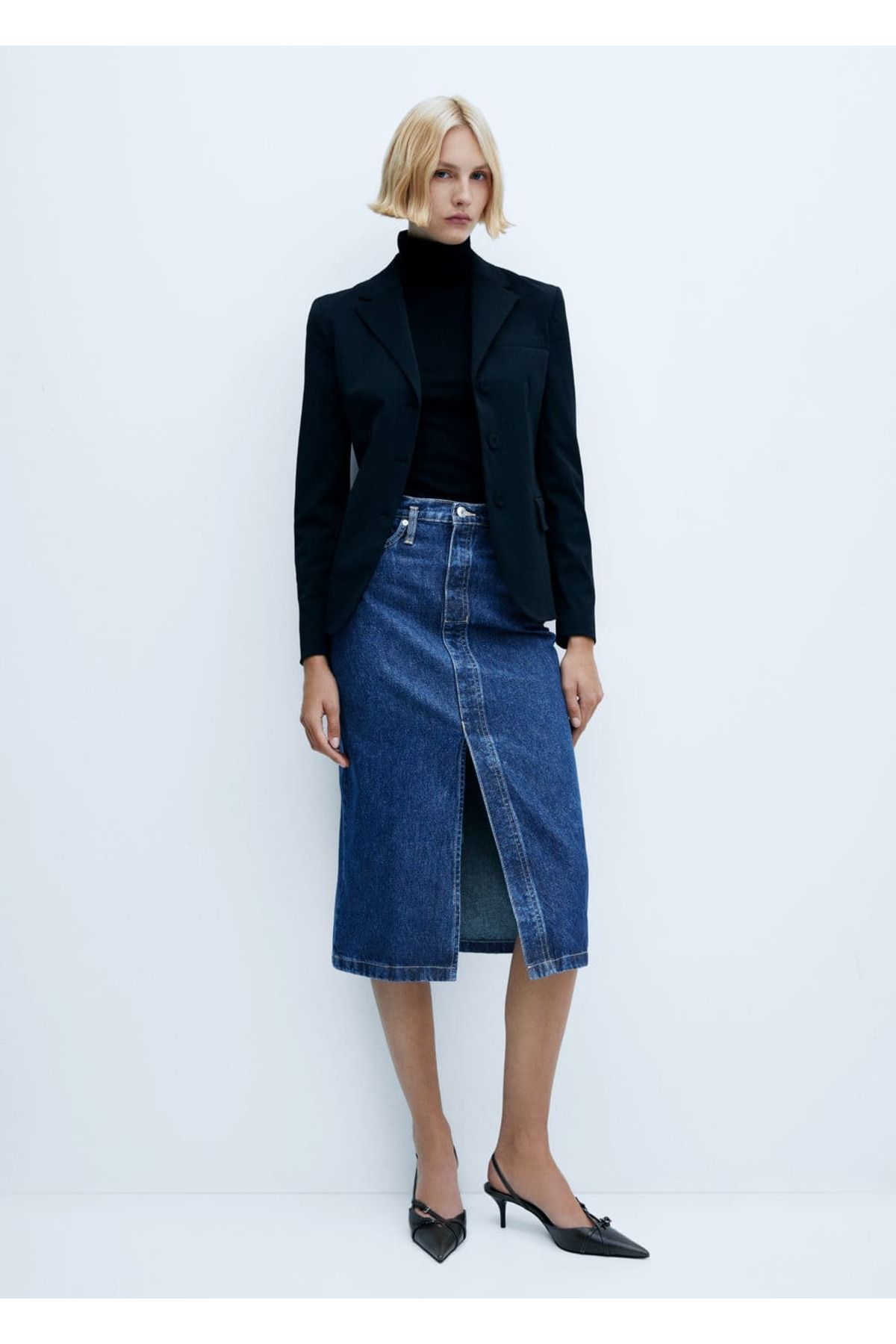 Midi denim etek Midi denim etek