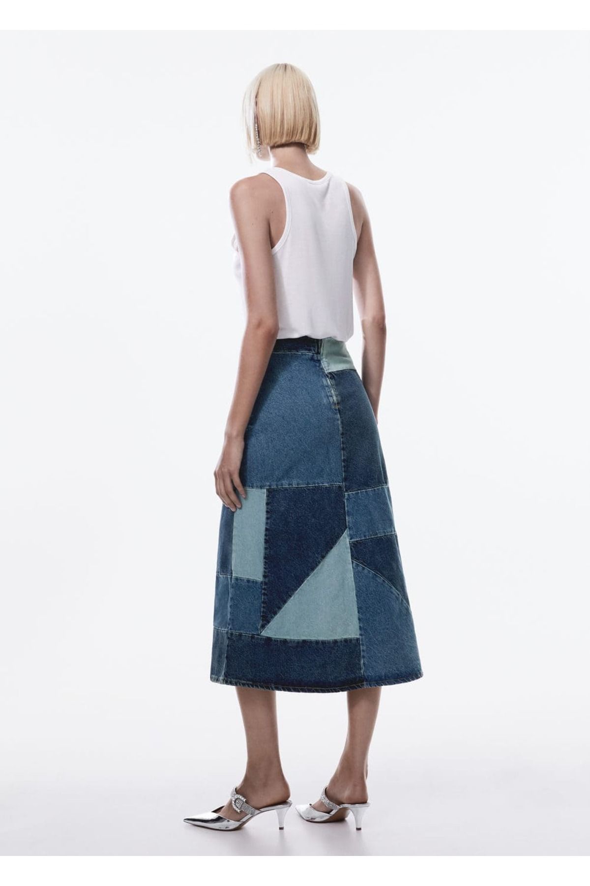 Patchwork Denim Etek Patchwork Denim Etek