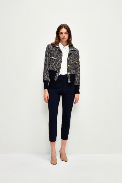 Şerit Detaylı Cepli Ceket