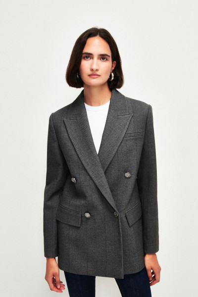 Kruvaze Cep Kapaklı Ceket