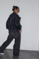 Siyah Oversize Deri Mont Siyah Oversize Deri Mont