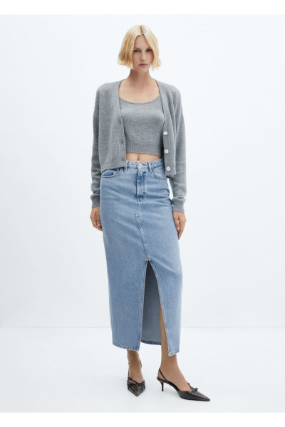 Yırtmaçlı denim etek Yırtmaçlı denim etek