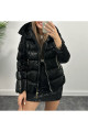 Parlak Puffer Mont Siyah Parlak Puffer Mont Siyah